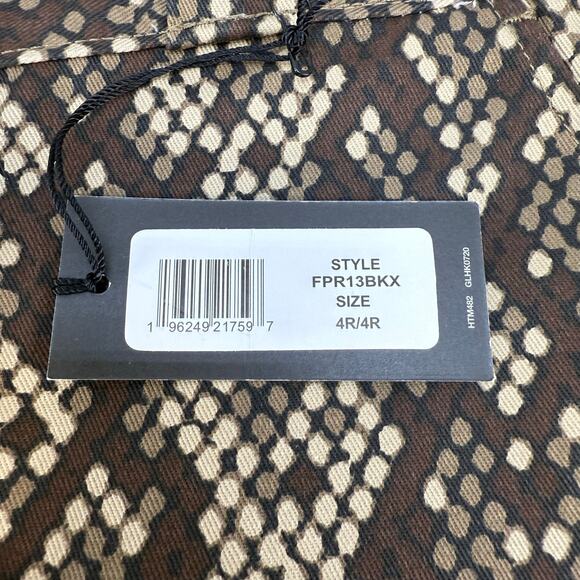 Dickies Khaki Pants Women's 4R Brown Snake Print High Rise Tapered Leg NWT - Picture 7 of 16